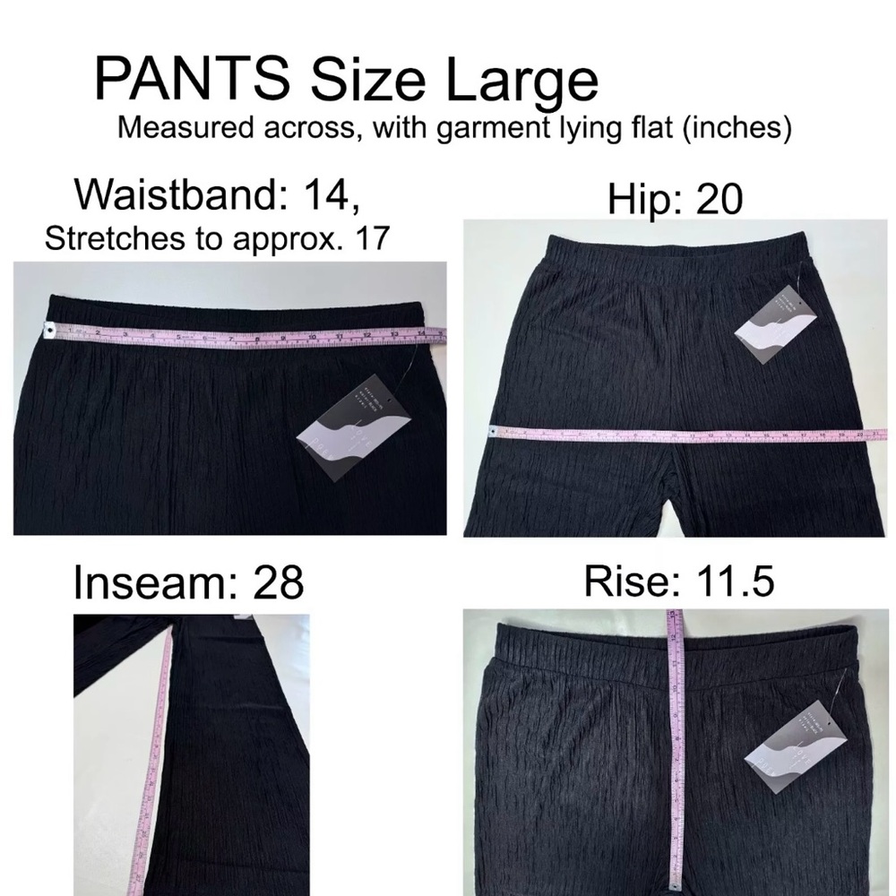 Love poem iris Black Women's Ribbed Pants & Jumpsuit Set sz large - Picture 4 of 4
